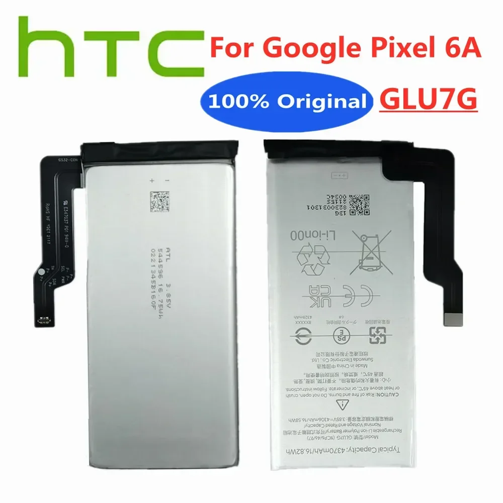 Новый 100% оригинальный аккумулятор GLU7G для HTC Google Pixel 6A Pixel6A 4370 мАч аккумуляторы