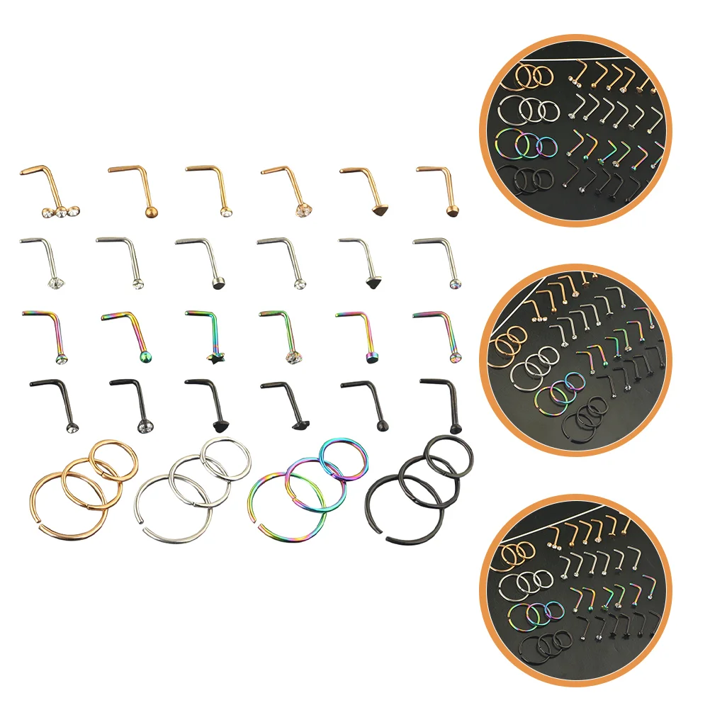 

1 Set Stainless Steel Nose Cuffs Nose Rings Nose Studs Nose Jewelry for Women Hair clip
