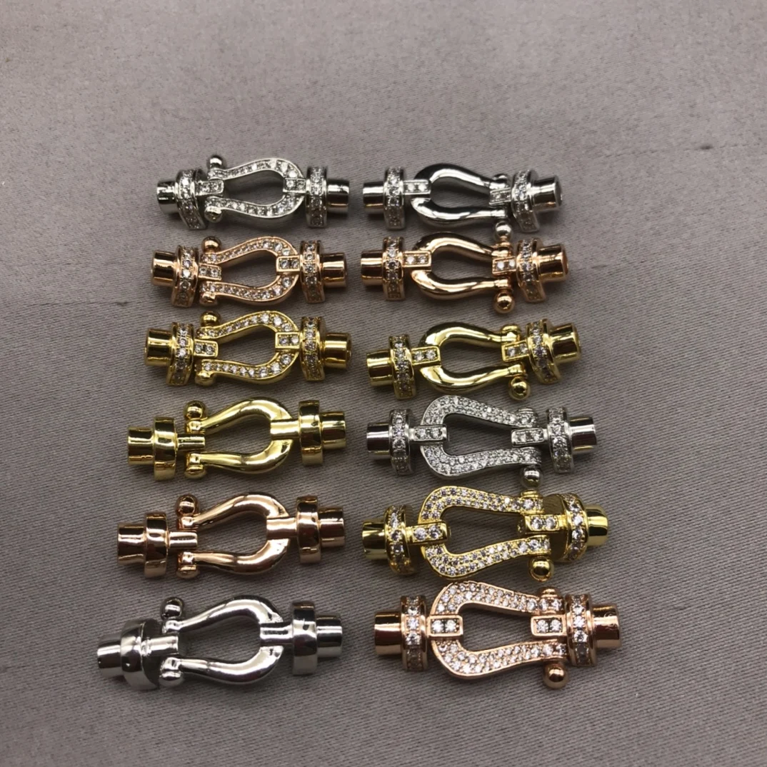 Nylon rope high version U-shaped horseshoe buckle red rope bracelet female micro studded with diamond Year hand rope ornaments