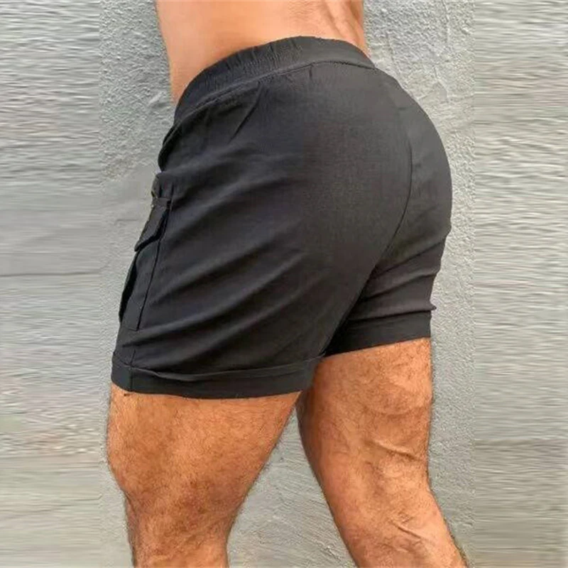 Шорты Мужские приталенные с карманами модные повседневные однотонные