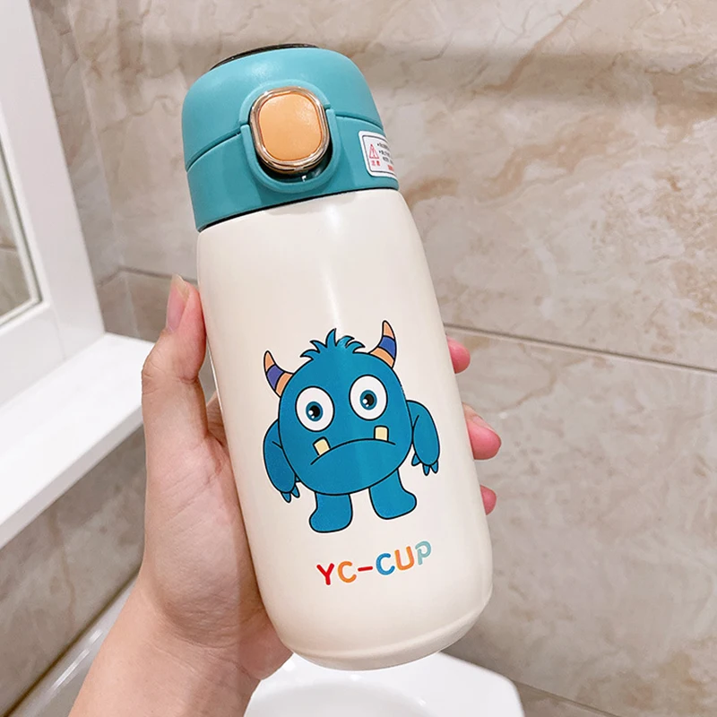 

320ml/420ml Smart Thermos Mug For Schoolboys Simple Portable Water Cup 304 Stainless Steel Creative Children'S Cup