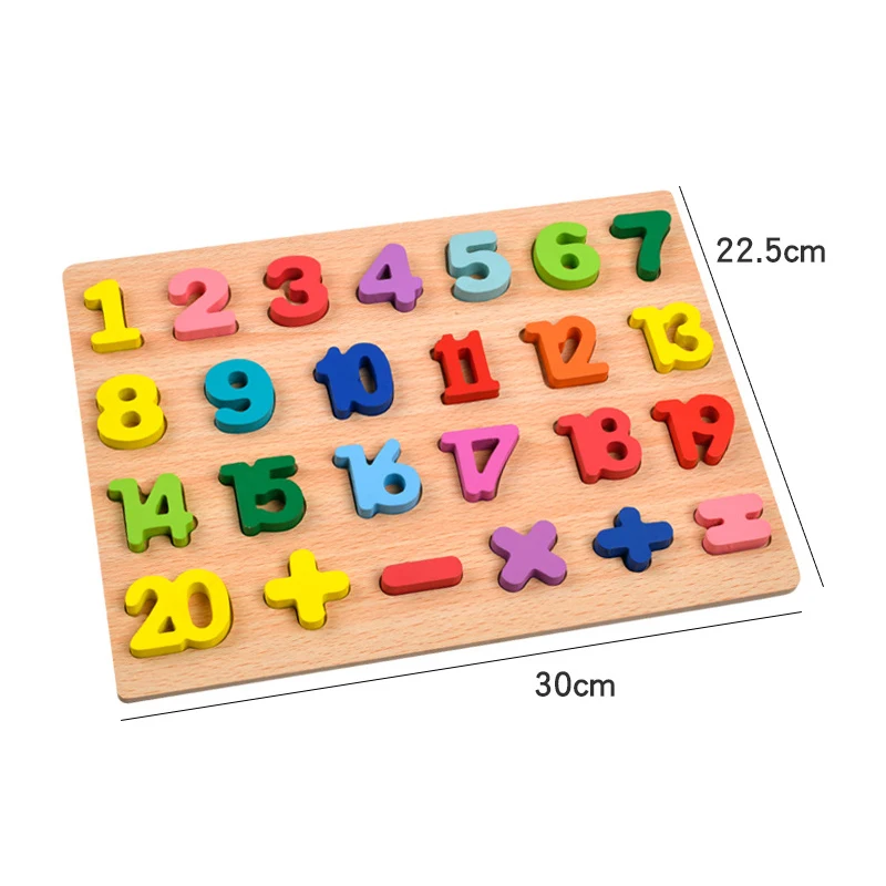 Деревянная доска с красочными цифрами алфавита 3D пазл для детей Ранняя