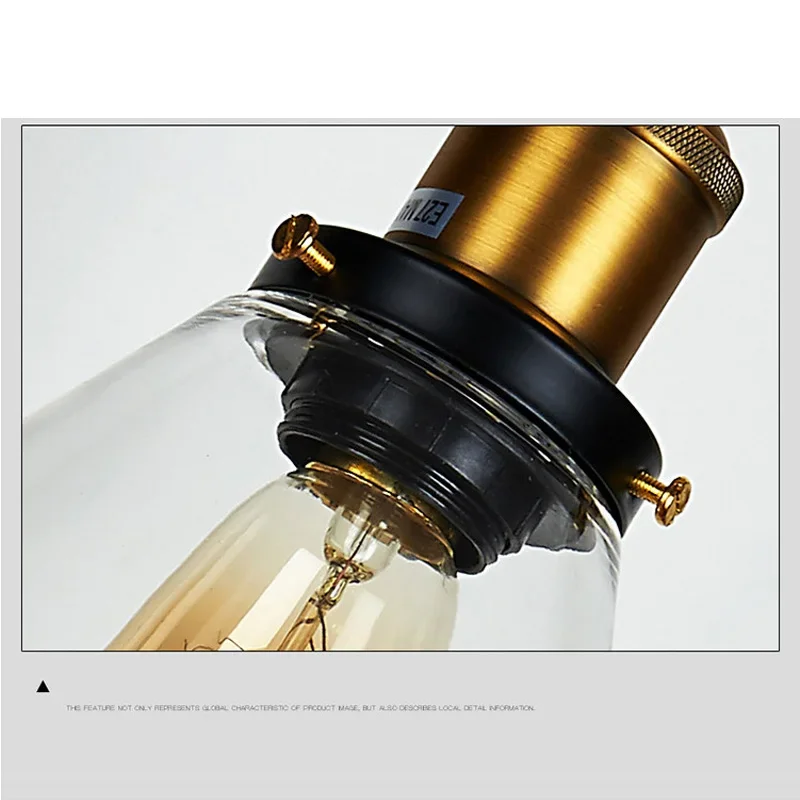 Лофт Винтаж Подвесные Светильники Стеклянные Промышленные Металлические Ретро