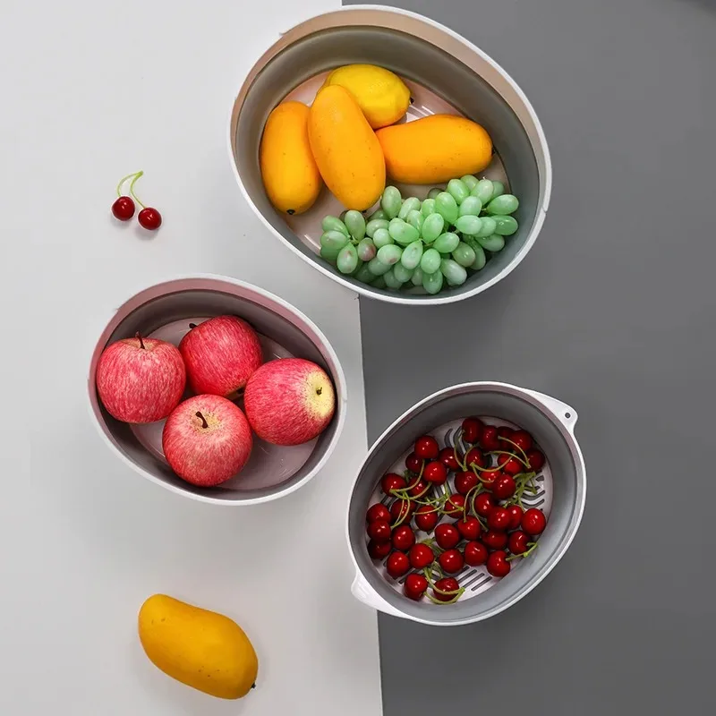 Кухонная телескопическая складная дренажная корзина для фруктов с ручкой