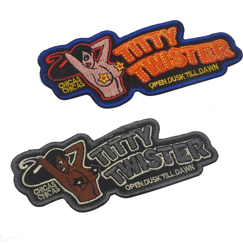 TITTY TWISTER Embroidery Patches Badges Emblem Military Army 13*5.5cm DIY Accessory Hoop and Loop Sexy Girl Needwork | Дом и сад