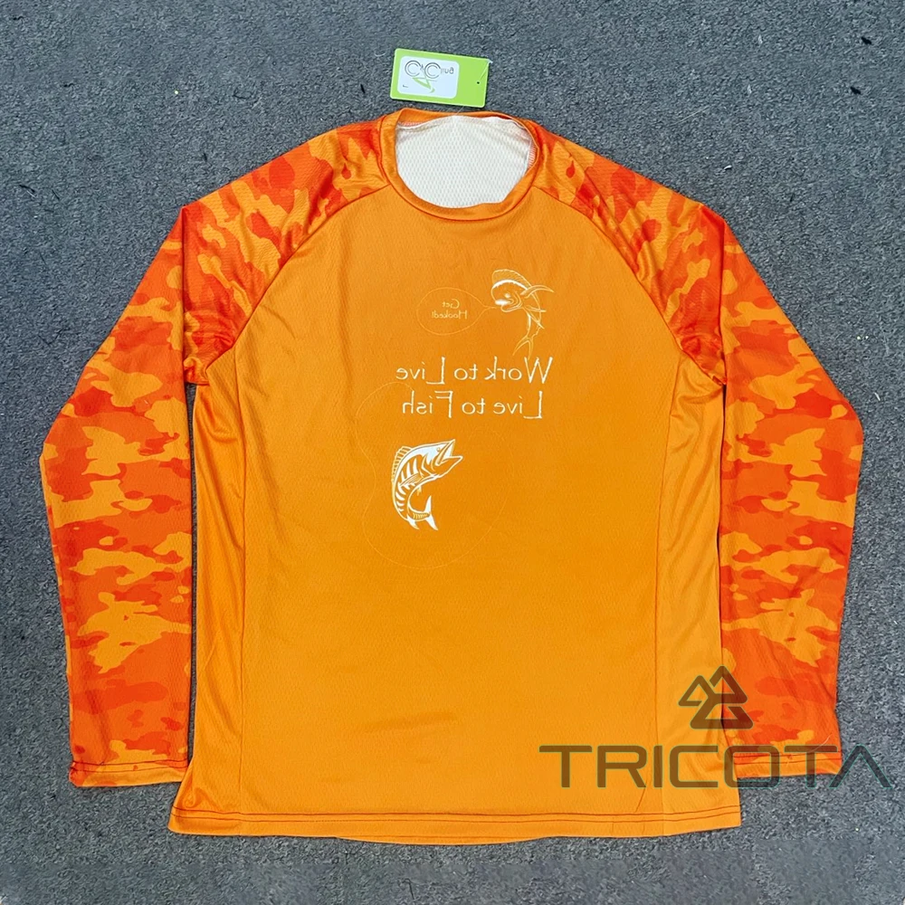 Рубашки для рыбалки с длинным рукавом индивидуальным логотипом Защита от