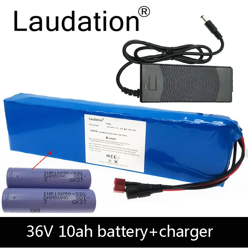 

Laudation 36V10ah Electric Bicycle Battery 18650 Pack Built-in Samsung 33G 10S3P 500W High Power And Capacity Motorcycle Scooter