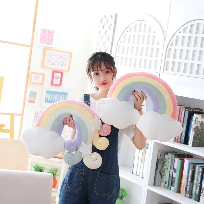 3D плюшевая подушка игрушка на спинку день рождения небо облако Радуга Луна