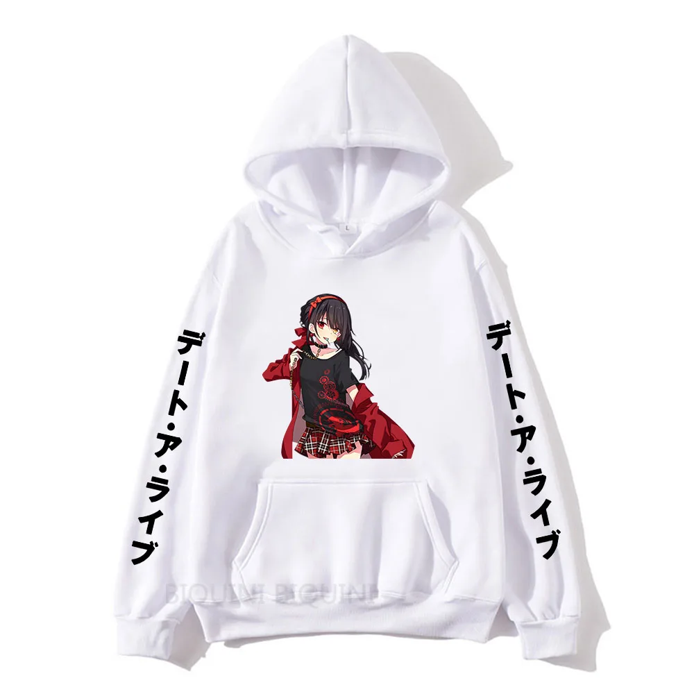 

Date A Live Hoodies Tokisaki Kurumi Gothic Japan Anime Print Sweatshirts Cartoon Manga Mens Clothes Long Sleeve Fashion Design