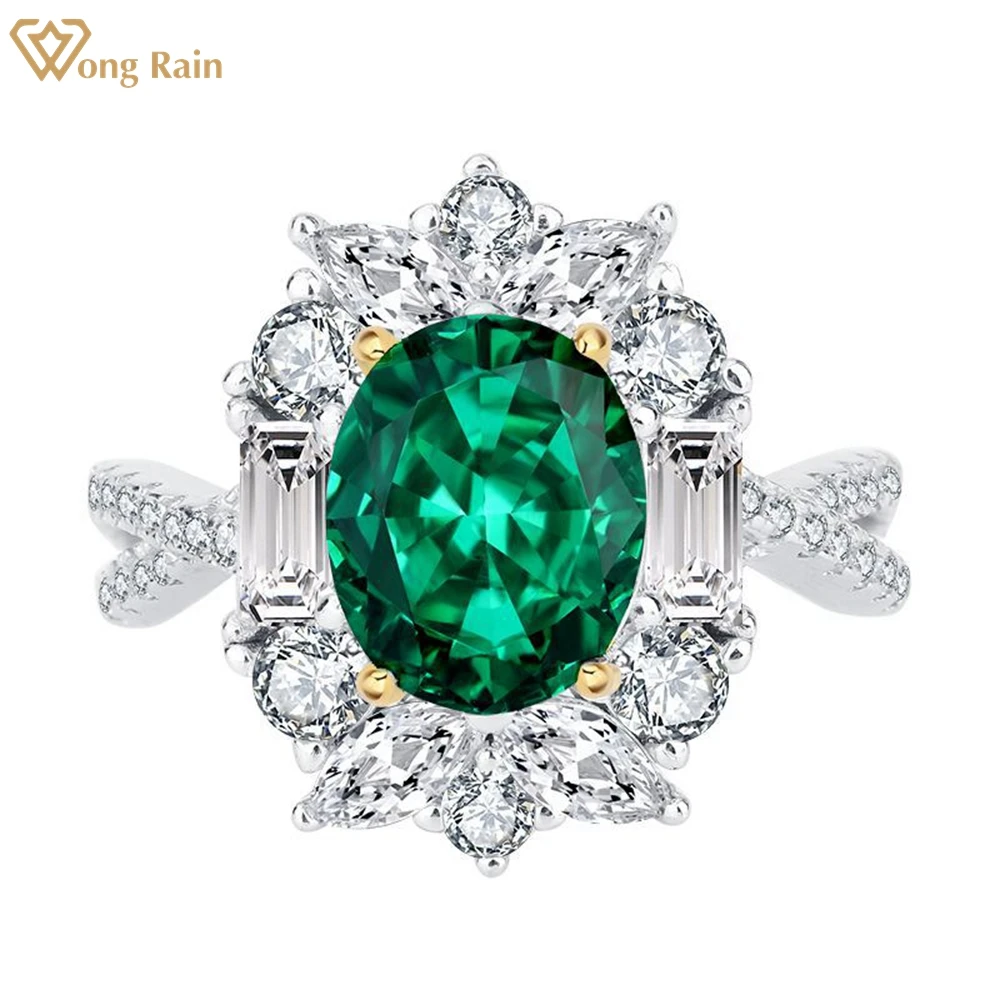 

Wong Rain 100% 925 Sterling Silver Crushed Ice Cut Lab Sapphire Emerald Citrine High Carbon Diamonds Gemstone Ring Fine Jewelry