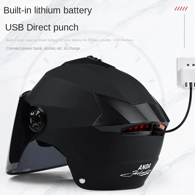 YY летняя Солнцезащитная аккумуляторная батарея автомобильный шлем четыре