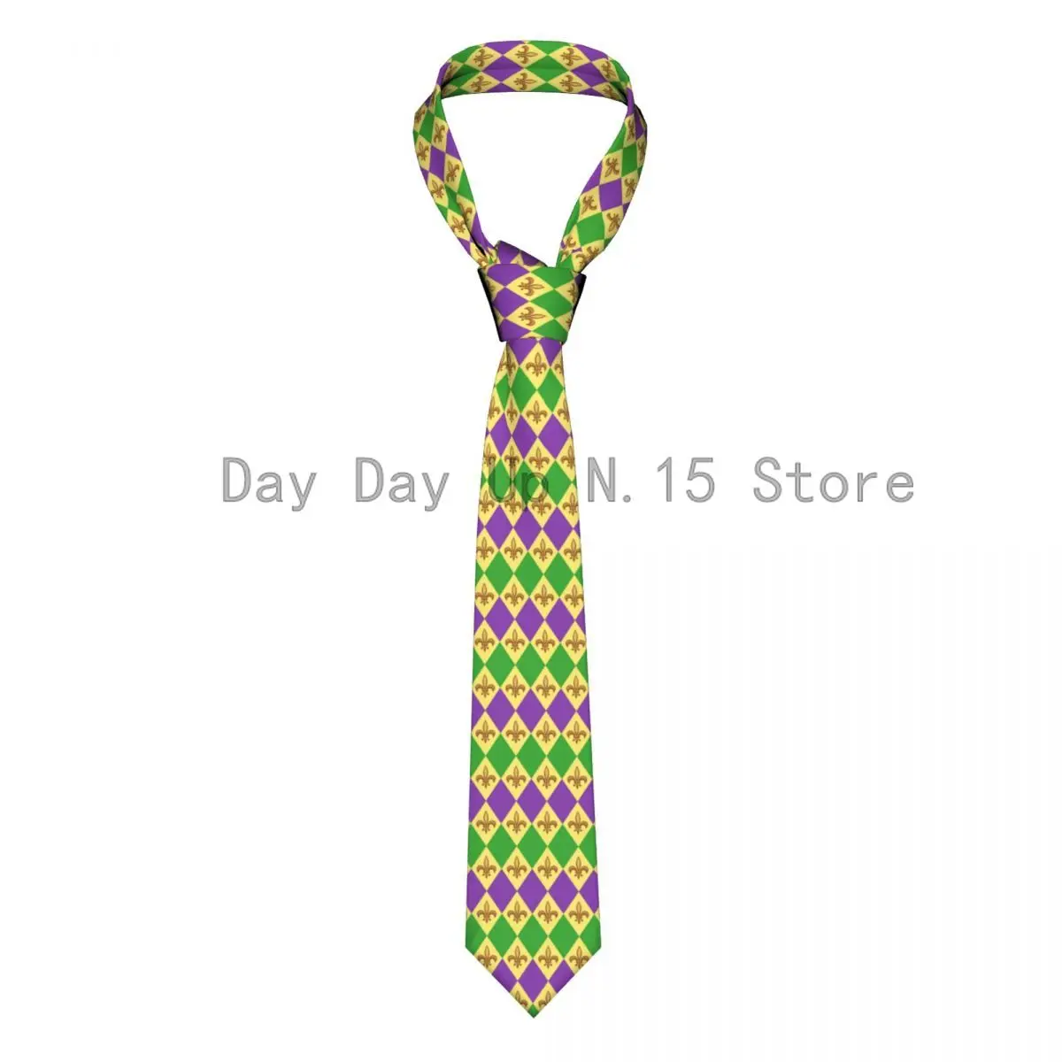 

Mens Tie Classic Skinny Mardi Gras Fleur De Liz Neckties Narrow Collar Slim Casual Tie Accessories Gift