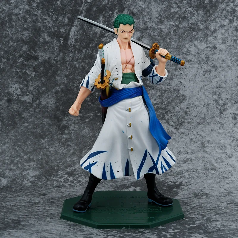 

24cm One Piece Anime Figure POP White Clothes Zoro Three Swordsmen Roronoa Zoro Figure PVC Collection Model Decoration Toy Doll