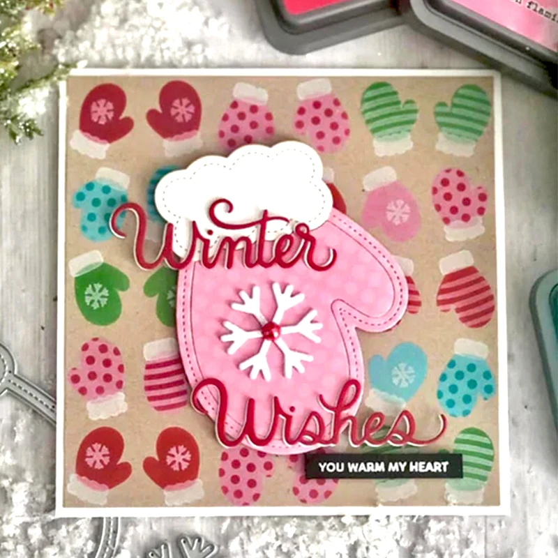 

Panalisacraft Winter Gloves Dies Metal Cutting Dies Stencils DIY Scrapbooking/album Decorative Embossing DIY Paper Cards