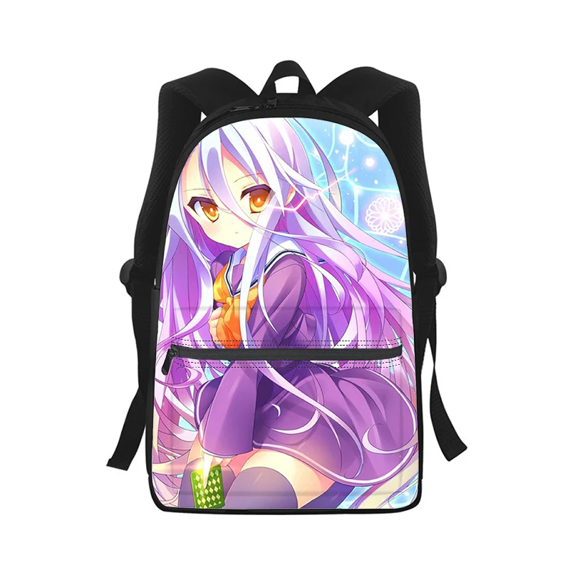 NO GAME NO LIFE Anime Men Women Backpack 3D Print Fashion Student School Bag Laptop Backpack Kids Travel Shoulder Bag