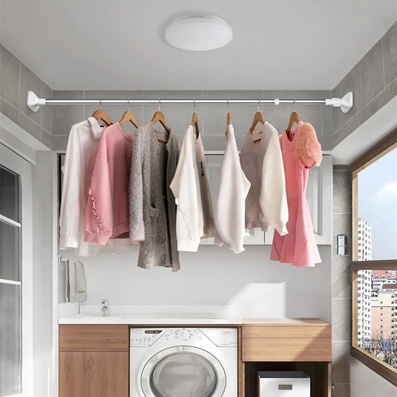 

2 Pack Telescopic Adjustable Clothes Dryer Stainless Steel Tension Rod Bathroom Rail Can Be Used For 19.69-27.56Inch Retail