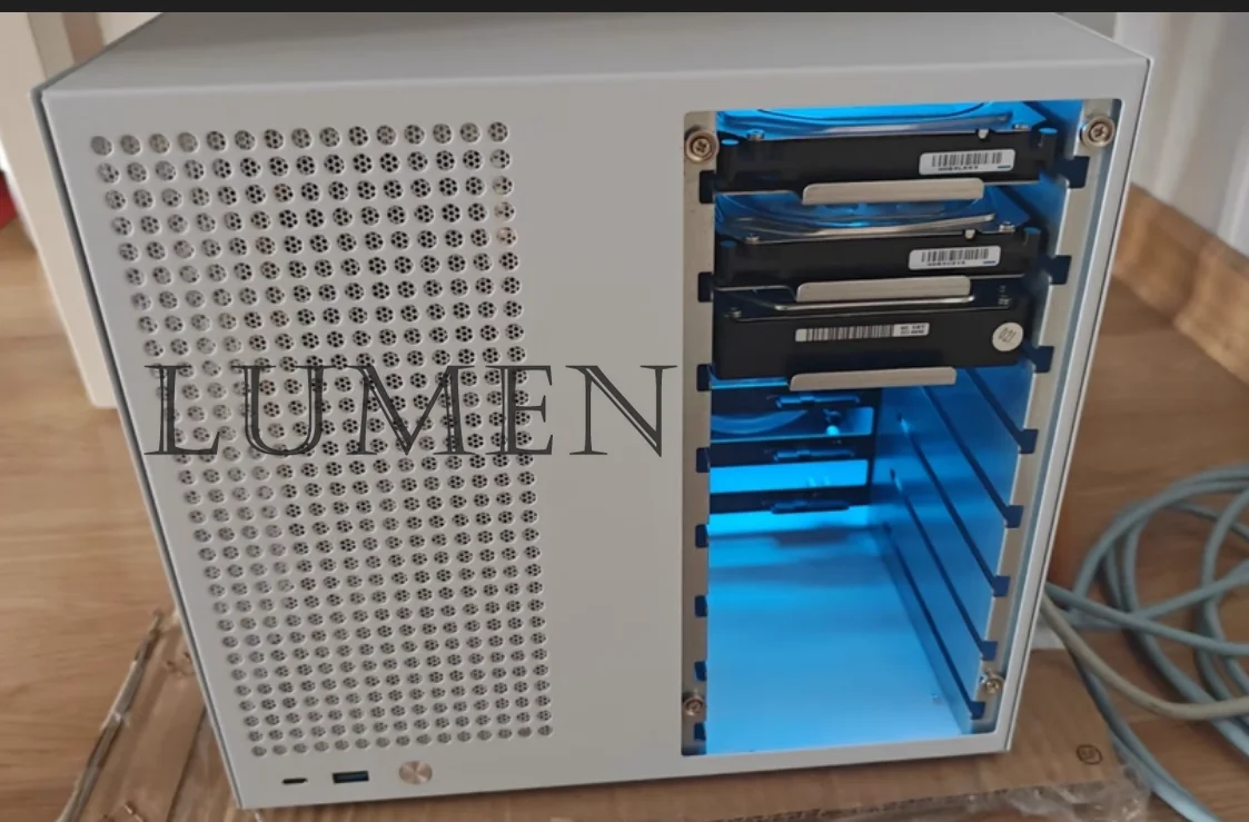 Фото Блок питания ATX, PCIe полной высоты MATX, хранилище Qunhui AIO, корпус NAS UNRAID Sagittarius на 8 отсеков с задней панелью №1