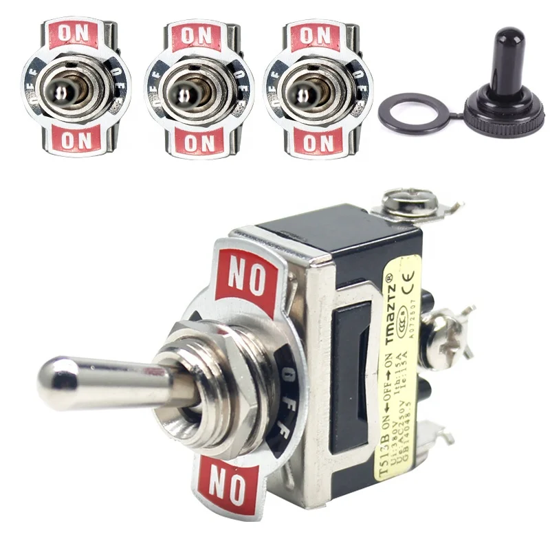 

Waterproof 15A 250V 20A 125V AC ON Off ON 3 Position T513B SPST Heavy Duty Rocker Toggle Switches