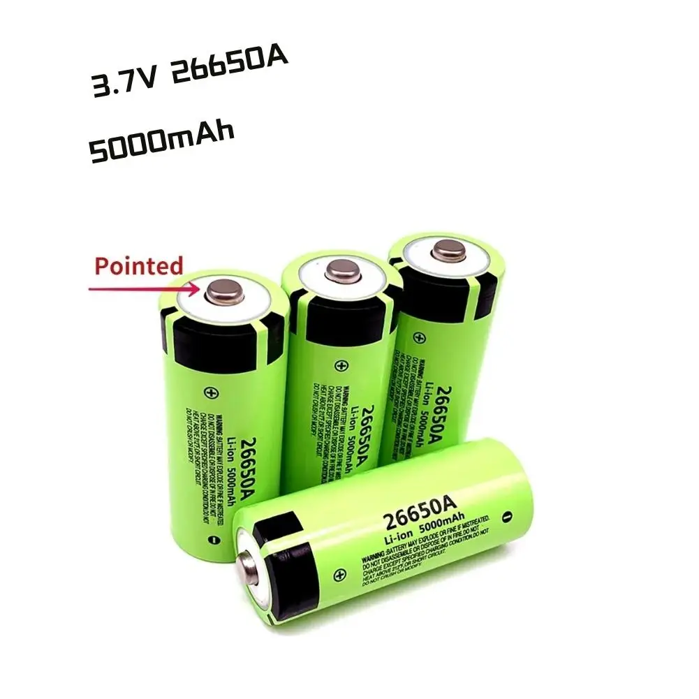 

Литий-ионный аккумулятор 26650, 3,7 в, 5000 мАч, 50 А, 26650a, перезаряжаемая батарея, батарея с выпуклым полюсом с широким диапазоном применения