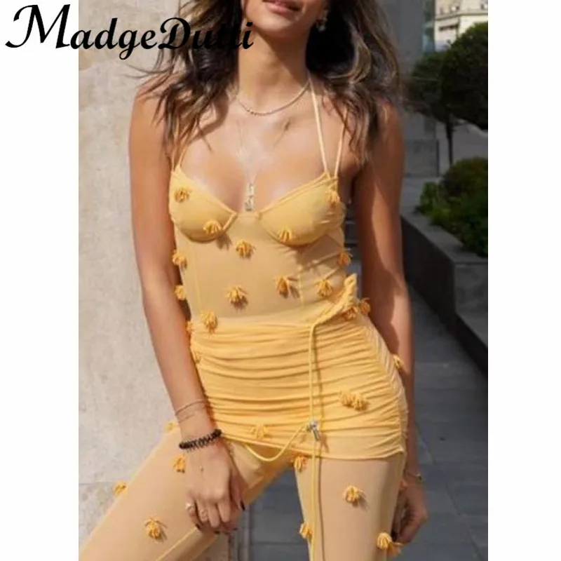 

4,11 MadgeDutti Тяжелая промышленная кисточка ручной работы с бисером сексуальный женский топ