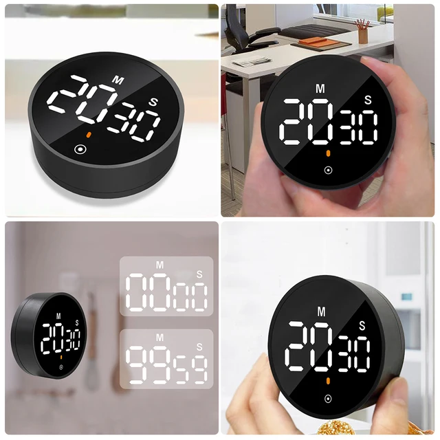 Magnetic LED Kitchen Timer For Cooking Shower Study Countdown Count-up Rotation Setting with Stopwatch Kitchen Gadget Sets 3