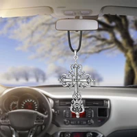 car pendant archaize jesus crucifix cross ornaments charms gifts rearview mirror decoration hanging auto accessories