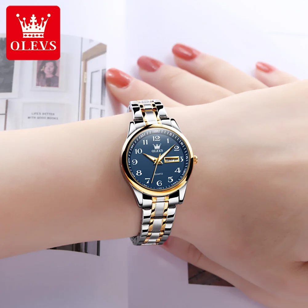 OLEVS Luxury Ladies Watches High Quality Waterproof Stainless Steel Women Quartz Watch For Women Reloj Mujer Dress WristWatch