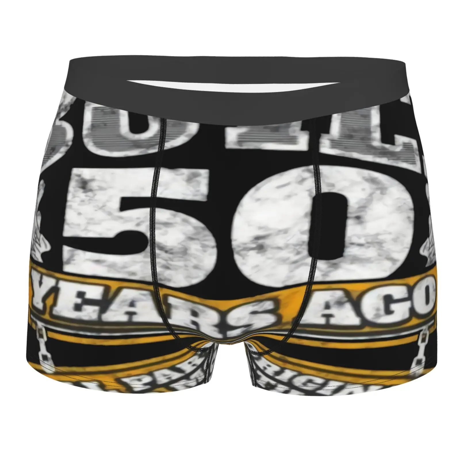 

Боксеры эластичные для мужчин и женщин, нижнее белье с надписью B-Day, 50 лет, 50 дней рождения, s Прозрачные, белые, с принтом