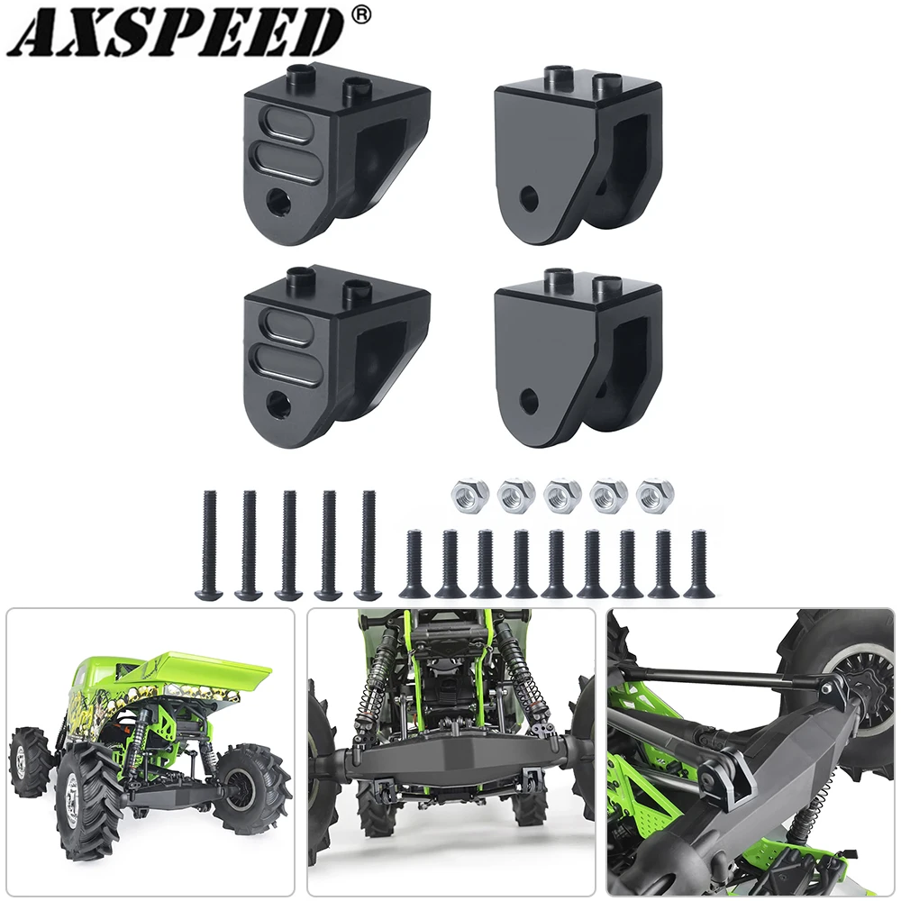 

AXSPEED 4PCS Alloy Lower Suspension Link Mount for LOSI 1:8 LMT 4S King Sling, 4WD Digger Monster Buggy Truck Upgrade Parts