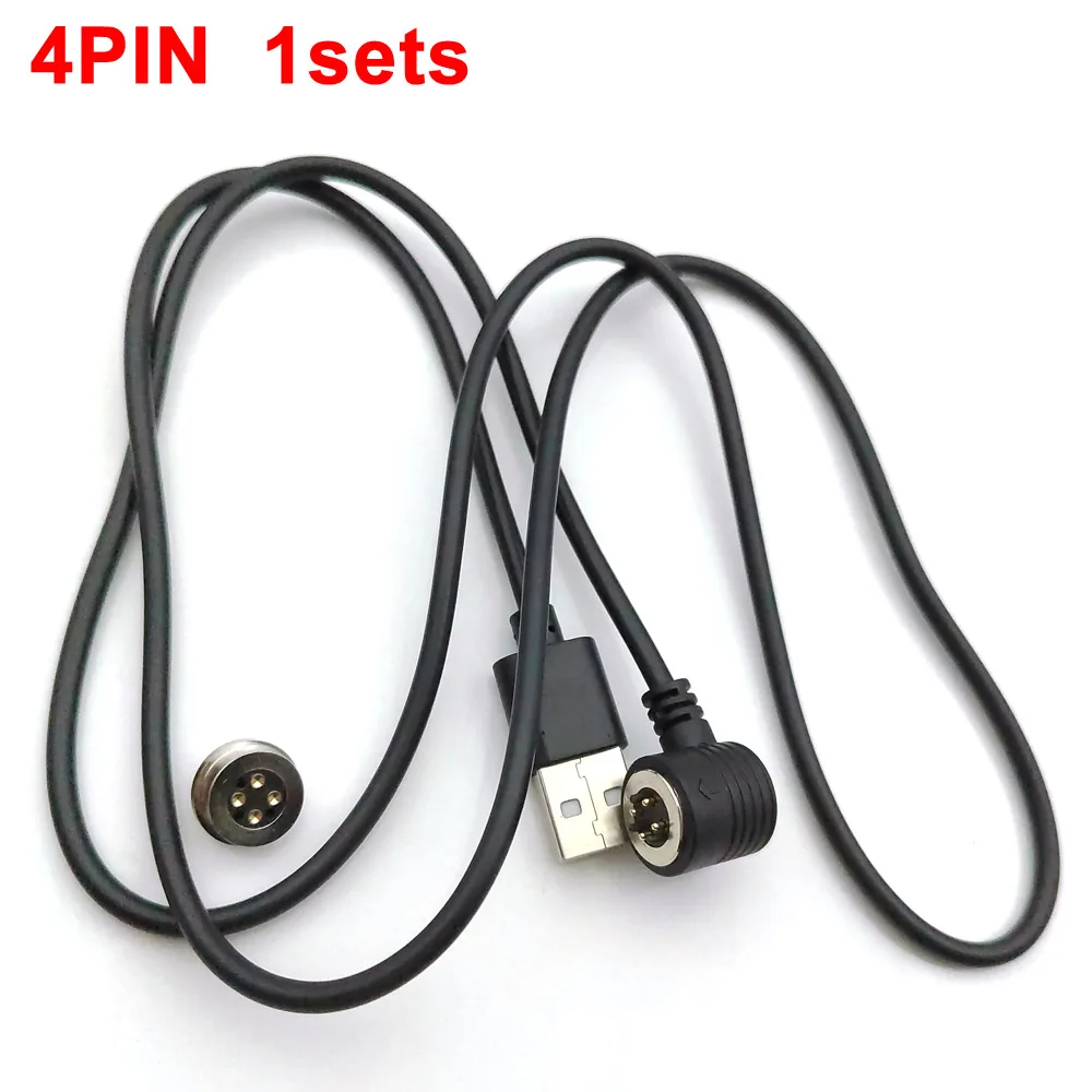 

free shipping 4P DC Magnetic Pogopin Connector Charging Cable Male Female Cables Adapter USB High Current Power Charge Data Line