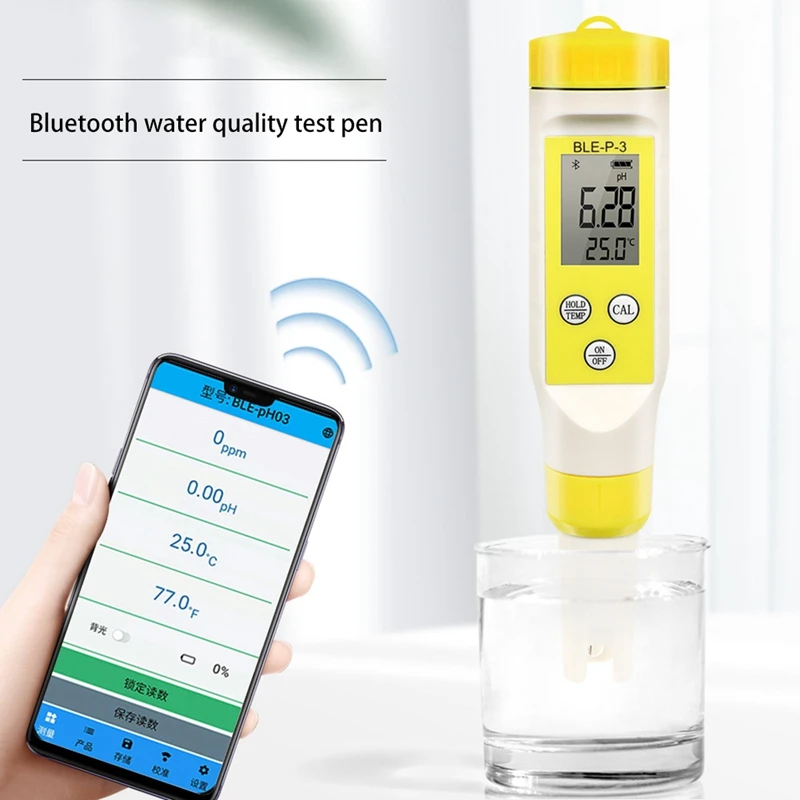 

Bluetooth-Compatible Ph Meter Online Monitoring Digital Water Tester 0.01 High Precision PH Temp Tester With 0-14
