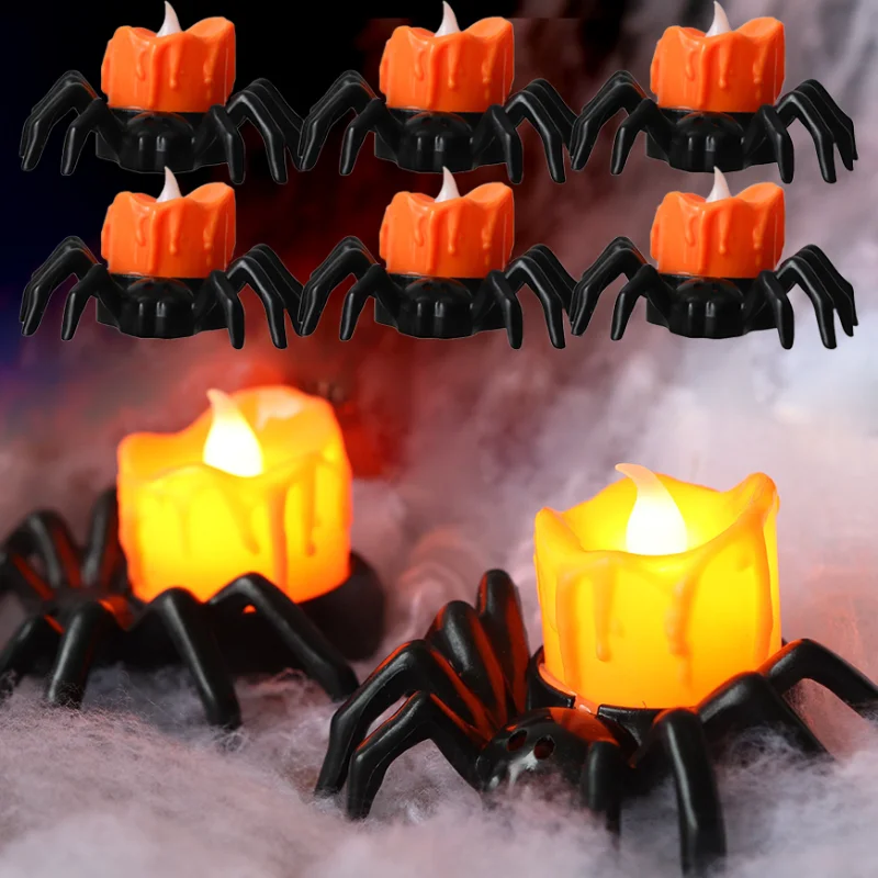 

Подсвечник для Хэллоуина, искусственная свеча, огни без пламени, работающие от батарейки, дом с привидениями, украшение для Хэллоуина