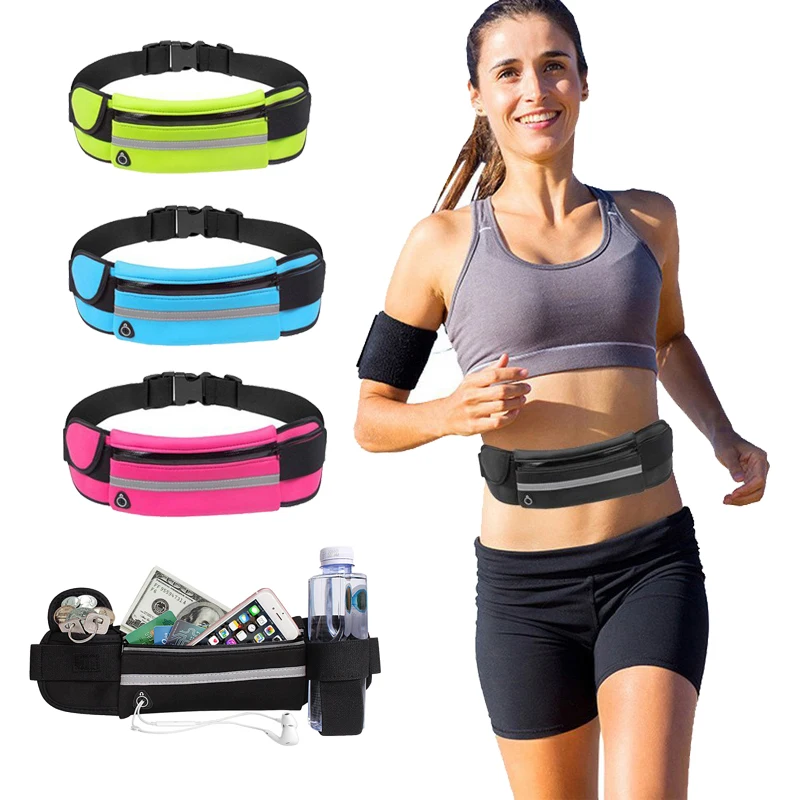 

Outdoor Sports Running Waist Bag Waterproof Mobile Phone Holder Belt Bag With Earphone Hole For Jog Fitness Women Men Waistpack