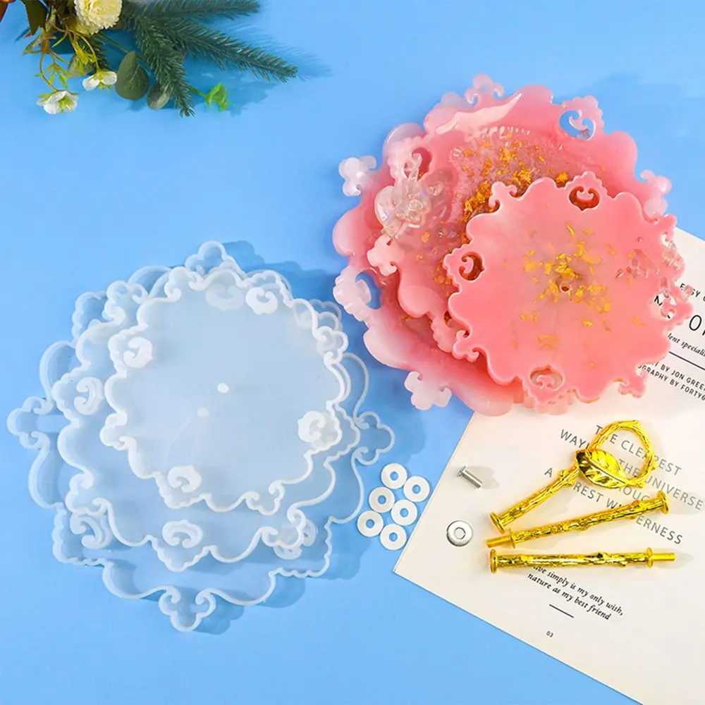 

DIY 3 Layers Fruits Dish Trays Dishes Cupcake Stand Molds Silicone Epoxy Casting Crystal Mould Home Party Decor Resin Coaster