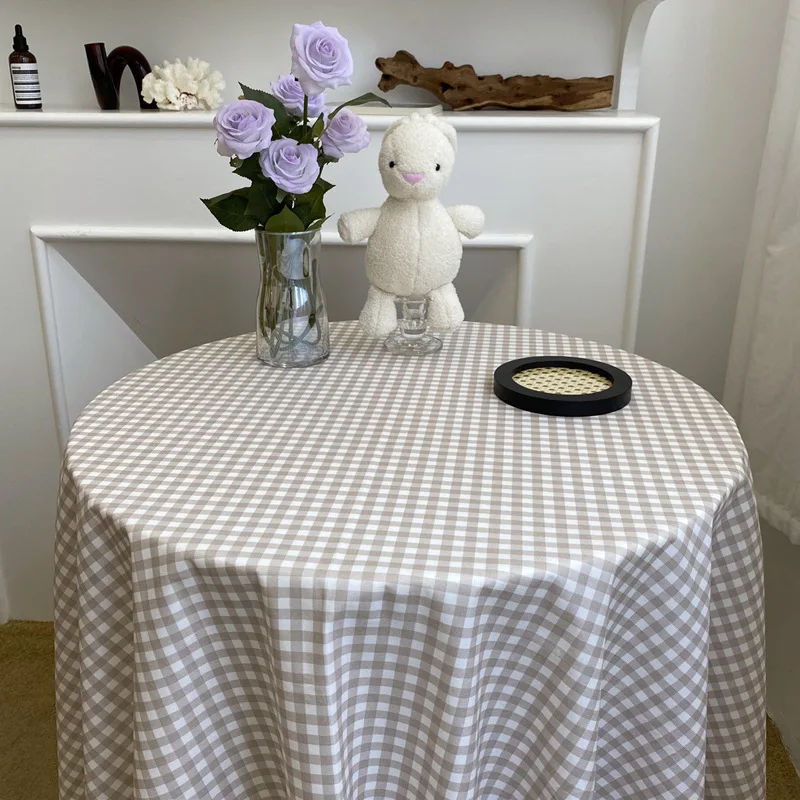 

Korean Style Fresh and Elegant Plaid Table Cloth Picnic Mat Retro Artistic Coffee Table Cloth