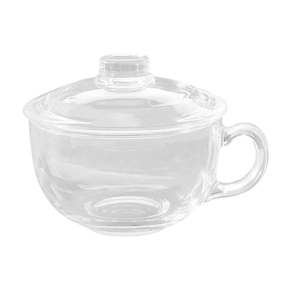 

Bowl Glass Bowls Soup Cereal Salad Lid Dessert Serving Container Noodle Breakfast Pasta Cups Fruitmug Cup Ramen Handle Coffee