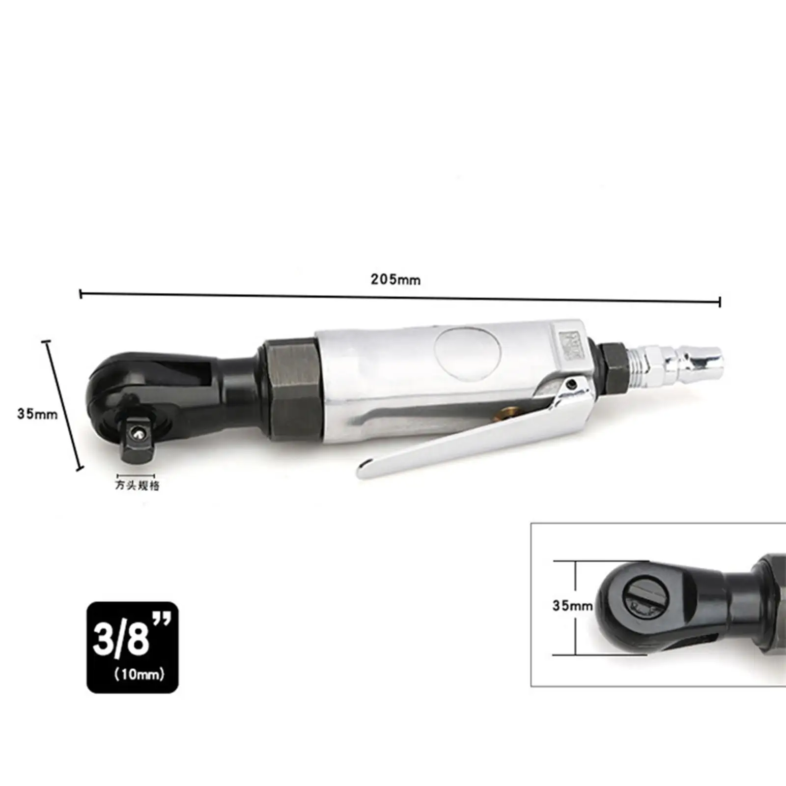 

Pneumatic Ratchet Wrench Quick Release 265RPM Mini Pneumatic Wrench Machine Repairing Tool for Automotive Industries Car Repair