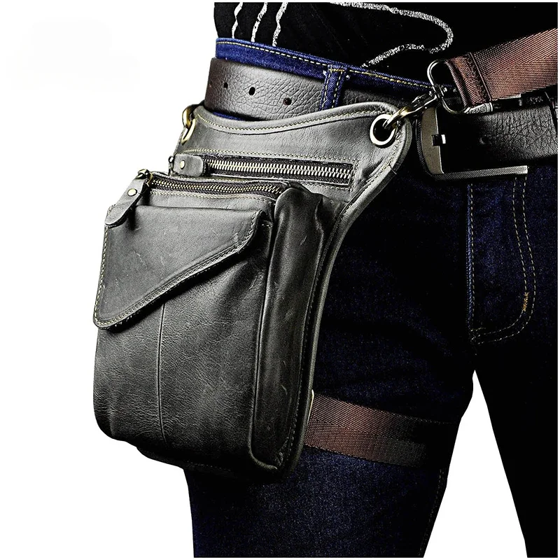 

Shoulder Pack Travel 211-3-g Messenger Belt Waist Bag Leather Drop Multifunction Real Fashion Sling Casual Leg Men Design Bag