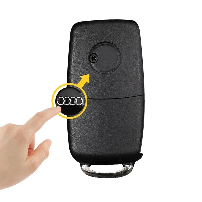 Фото Для Audi Q5 Q3 Q7 R8 A3 A4L A5 A6L A8 A1 TT 8L A4 A5 A6: 2/5/10 шт. Алюминиевые наклейки-эмблемы для корпуса ключа-пульта автомобиля №5