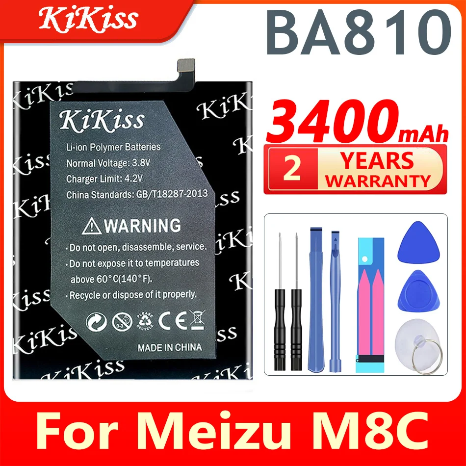

3400mAh BA810 Batteries for Meizu M8C M 8C M810H M810L Smartphones Mobile Phone Battery + Free Tools