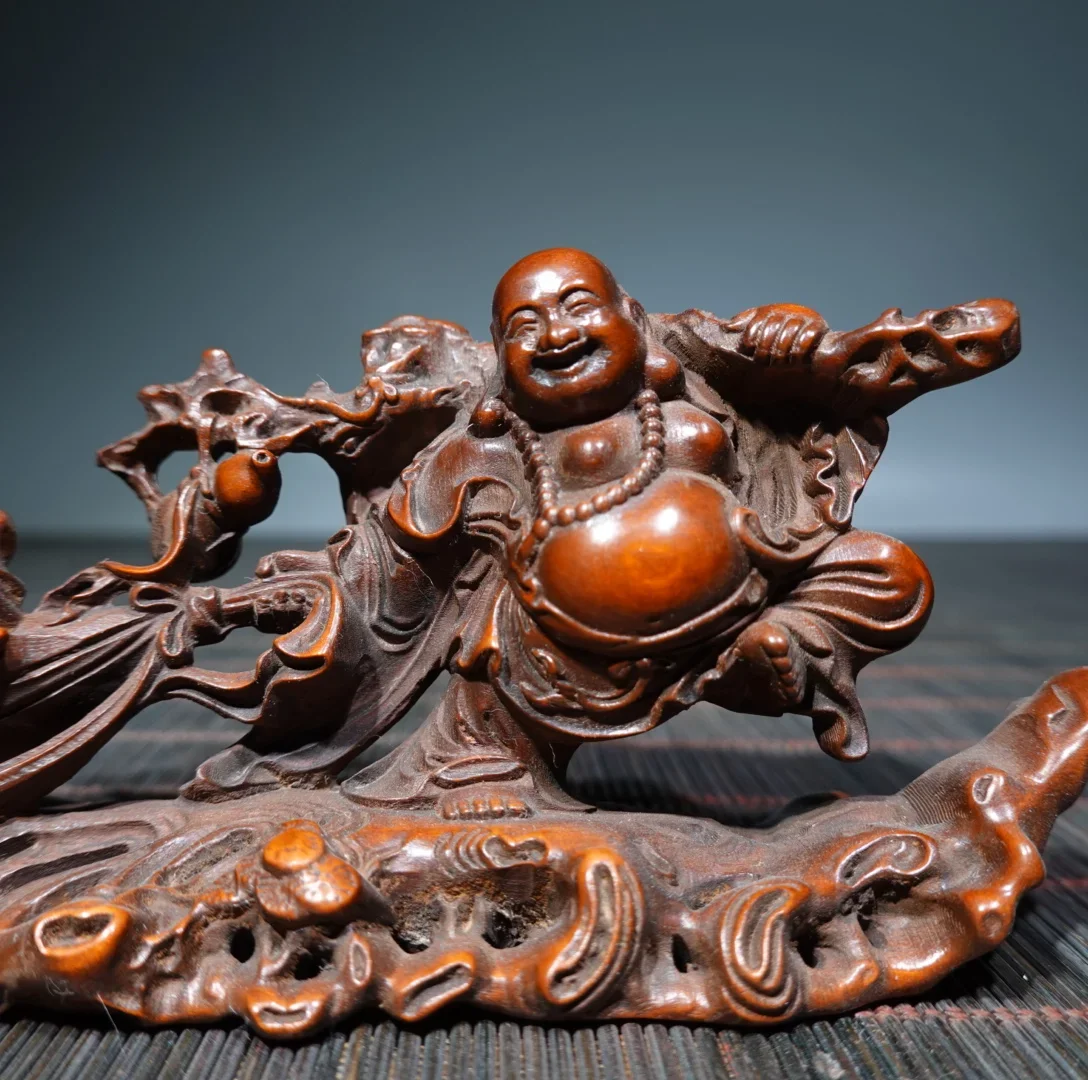 Соберите китайскую шкатулку с ручной резьбой по дереву буддийский мешок для