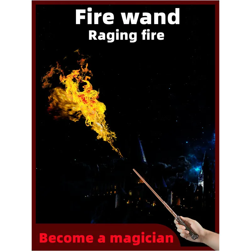 New Potter Magic Wand Fire Breathing Magic Wand Cosplay Electronic Magic Cane School of Magic Professional Props for Kids Gift
