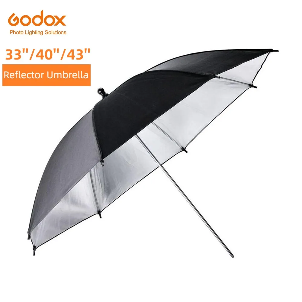 

Godox 33" 84cm 40" 102cm 43" 108cm Reflector Umbrella Photo Studio Flash Light Grained Black Silver Umbrella