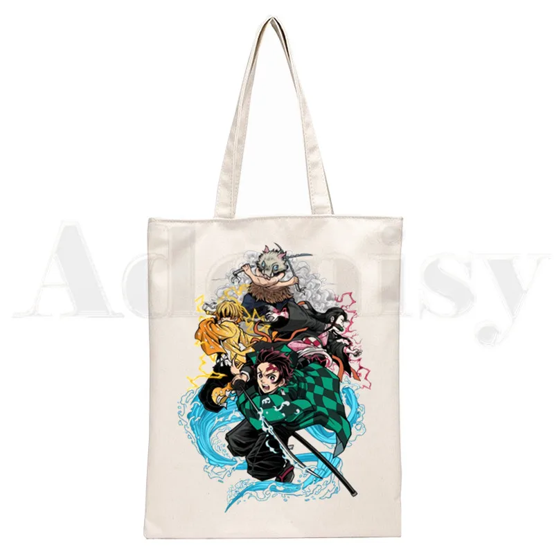 Demon Slayer Kimetsu No Yaiba Kamado Tanjirou Handbags Shoulder Bags Casual Shopping Girls Handbag Women Elegant Canvas Bag