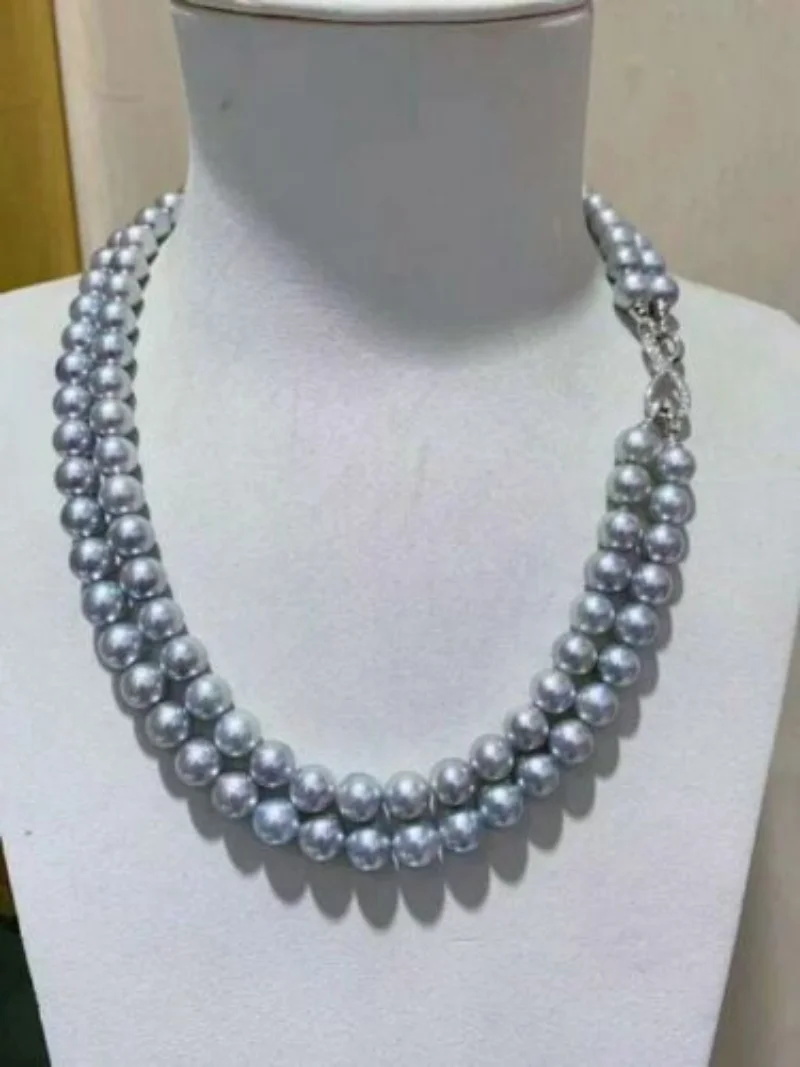 

Ожерелье из двух нитей с жемчугом диаметром 8-9 мм