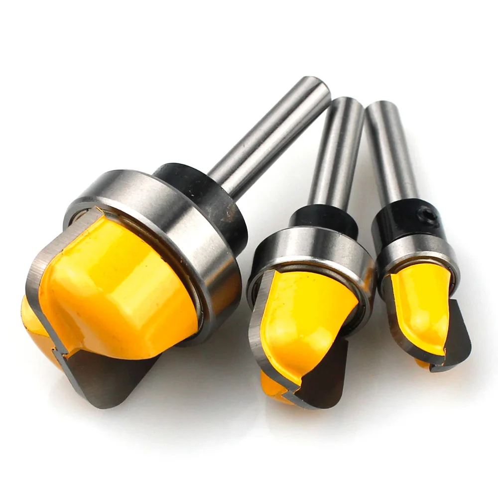 

3pcs/set Shank Deep Round Bottom Router Bits for Wood Working with Ball Bearing Dish Carving Router Bit Set