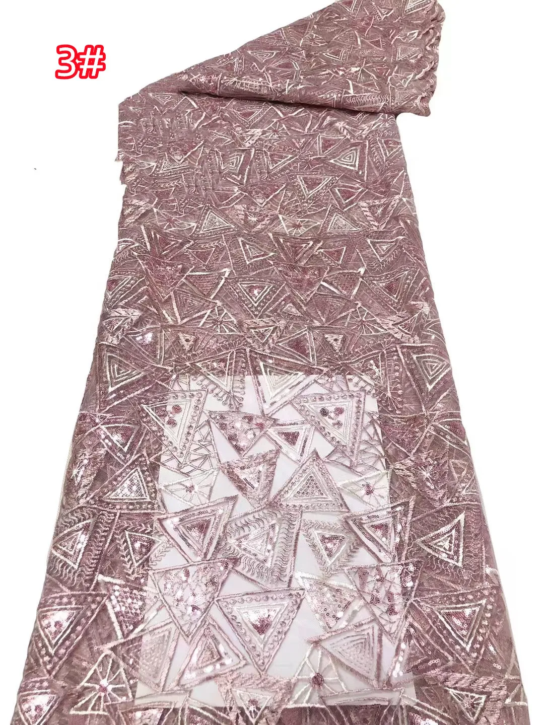 Новая высококачественная кружевная ткань с геометрическим узором и вышивкой