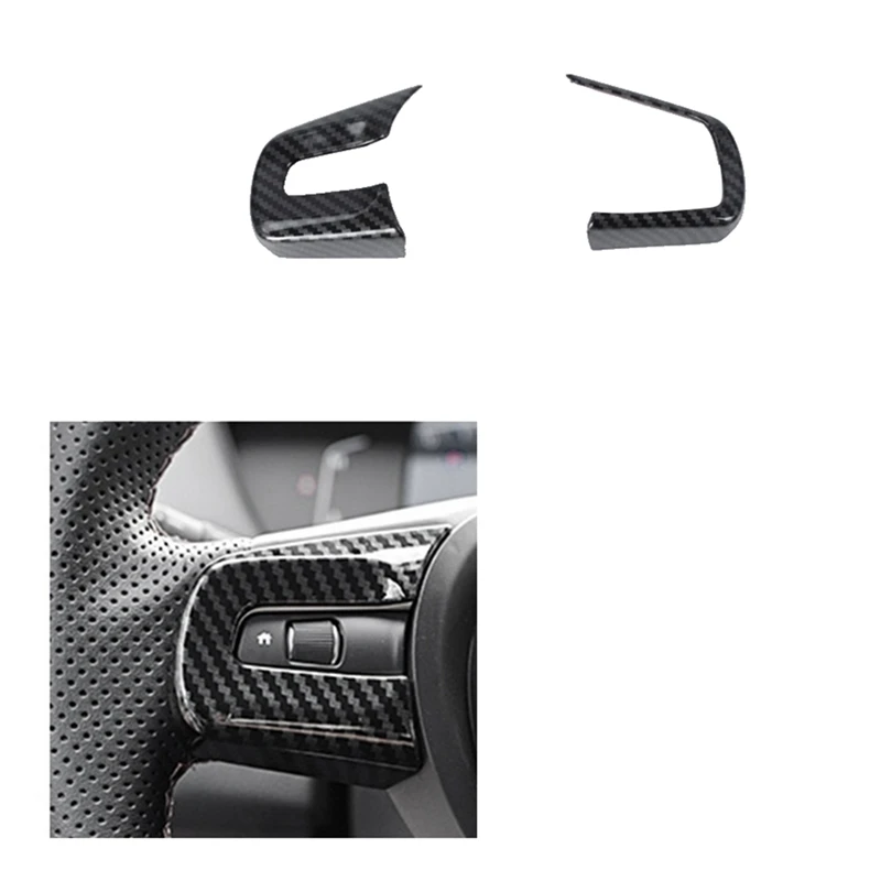 

Carbon Fiber Steering Wheel Side Button Decoration Trim Decor Sticker for Honda FIT JAZZ 2021