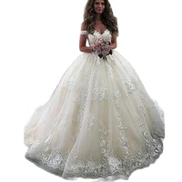 plus size off shoulder wedding dresses lace up back lace applique vestido de noiva ivory princess garden bride wedding gown