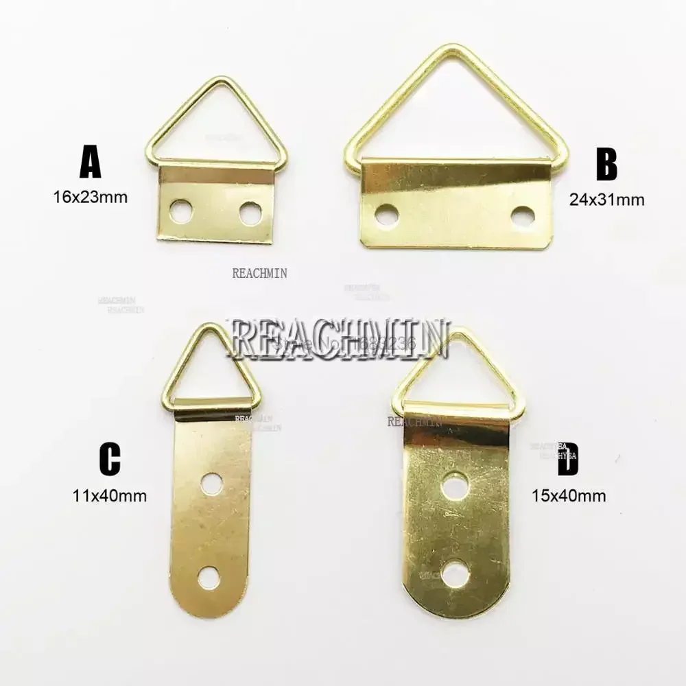Золотые треугольные D-образные кольца вешалка для фоторамки подвесные
